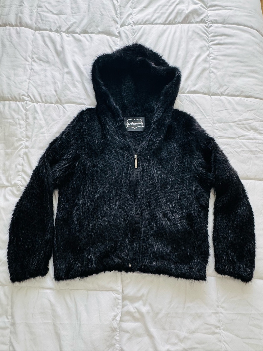 Avante 100% Genuine Mink Fur Jacket In Black